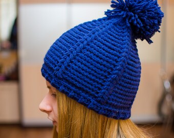 Woolen crochet hat/ Pom Pom hat/ Handmade hat/ Wool hat/ Knitting handmade accessories