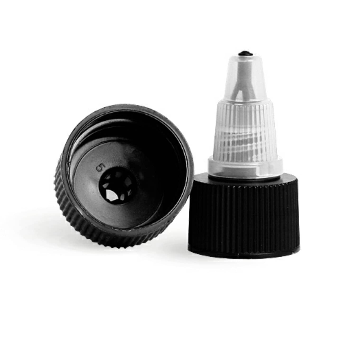 25 Black/Natural Twist Top Cap Dispensing Cap Bottle Cap