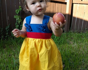 Snow White costume, disney princess dress, everyday play, birthday, party, Disneyland, disneyworld, 3 6 12 18 2t 3t 4t 5t 6 7 8 10