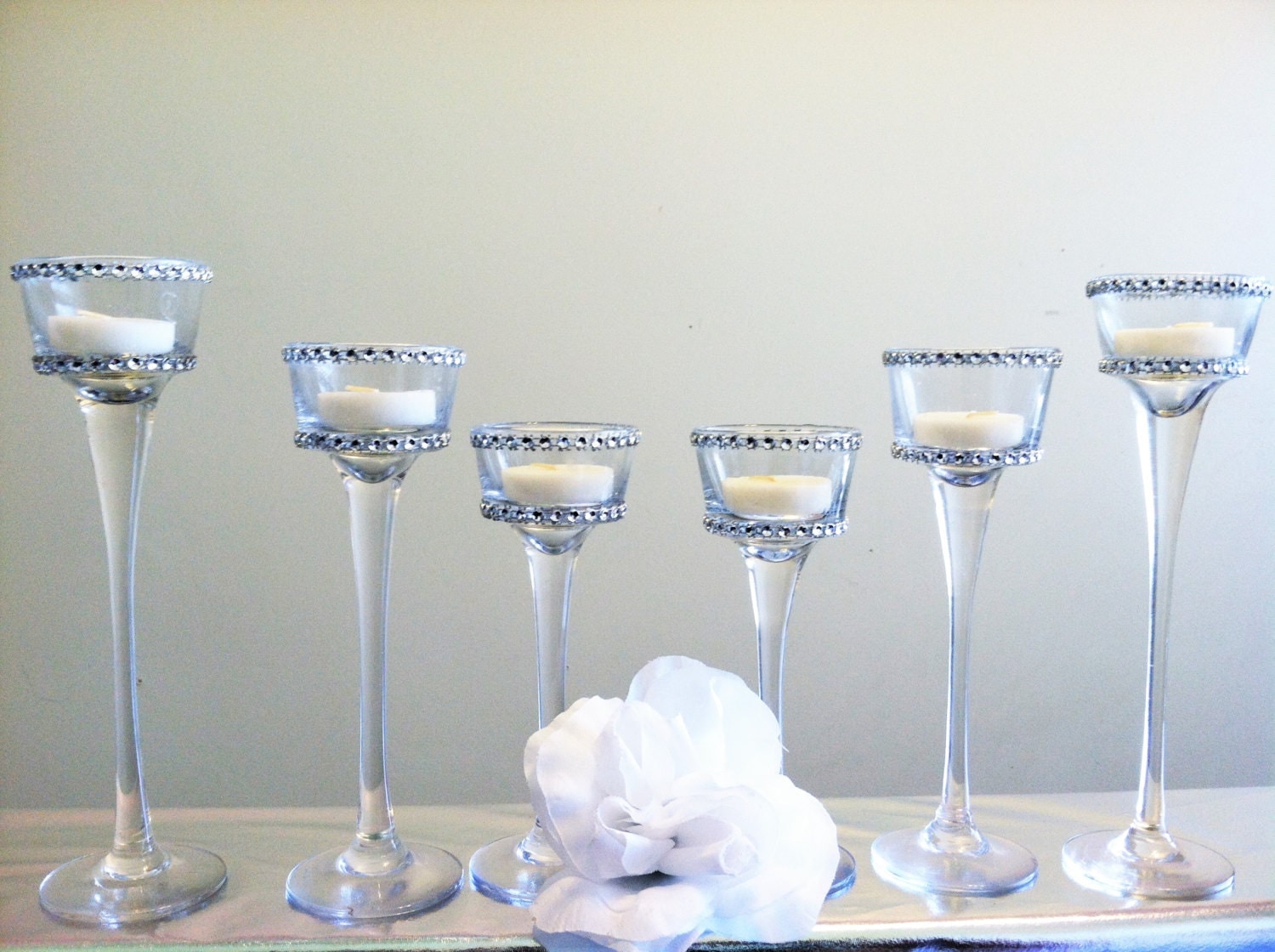 Bling 36 Long Stem Tea Light Candle Holder by ChicFloralDesigns