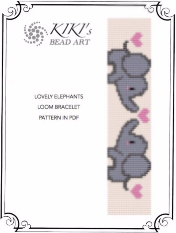 Bead loom pattern lovely elephants LOOM bracelet pattern in