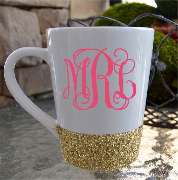 Glitter Monogram Coffee Mug
