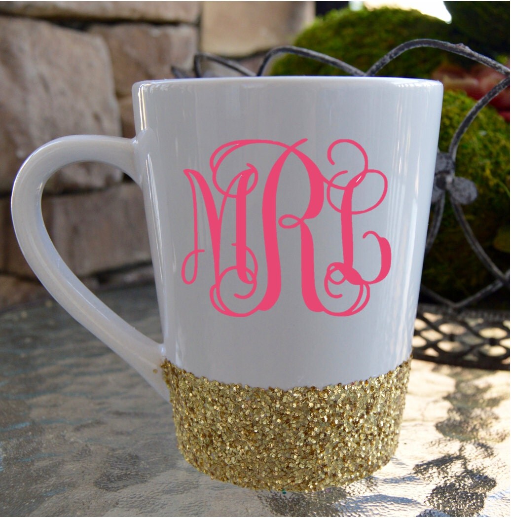 Glitter Monogram Coffee Mug