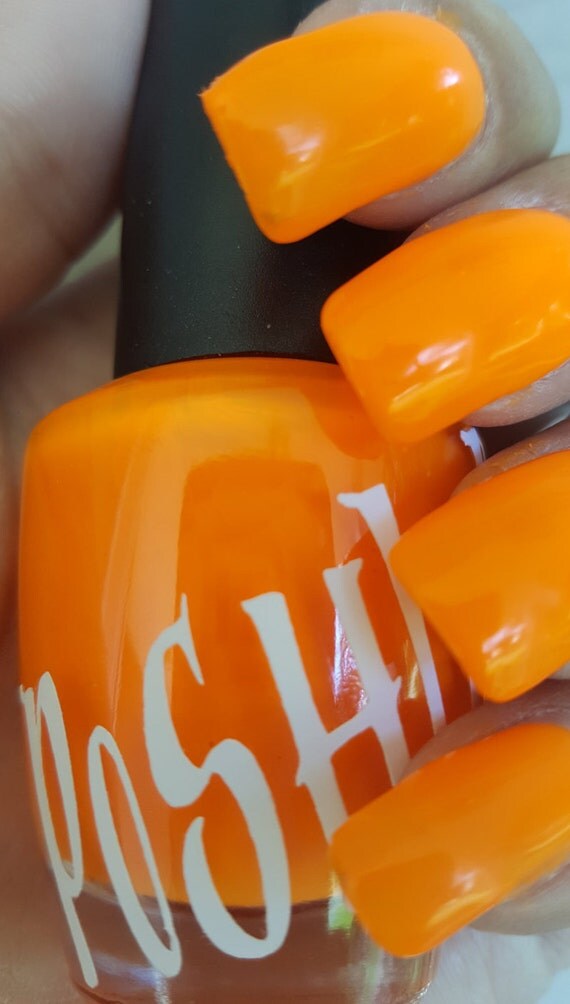 Unique Neon Orange Fluorescent Nail Polish Full Size by PoSHlish