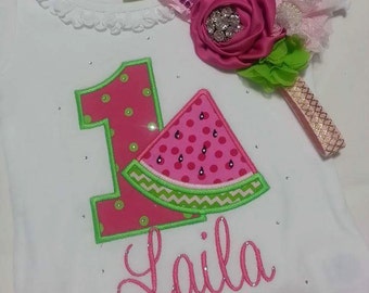 watermelon first birthday shirt