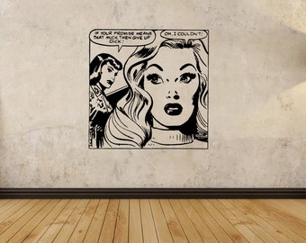 Vintage Pop Art Decal Wall Sticker 58cm x 58cm