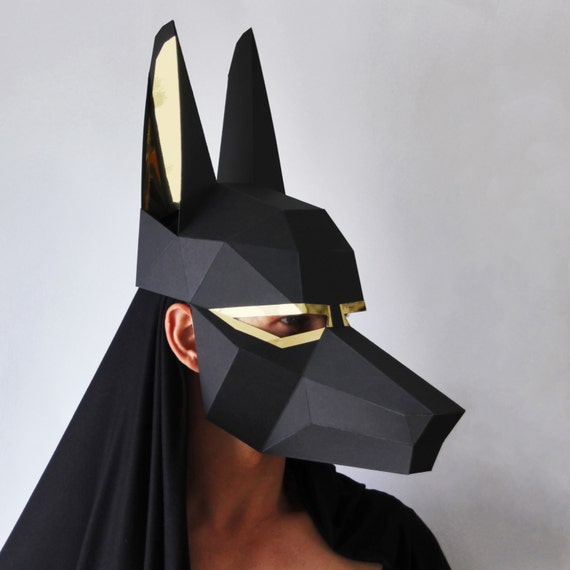 Printable Anubis Mask | anubis papercraft diy egyptian god mask by ntanos on etsy Printable Anubis Mask | anubis papercraft diy egyptian god mask by ntanos on etsy