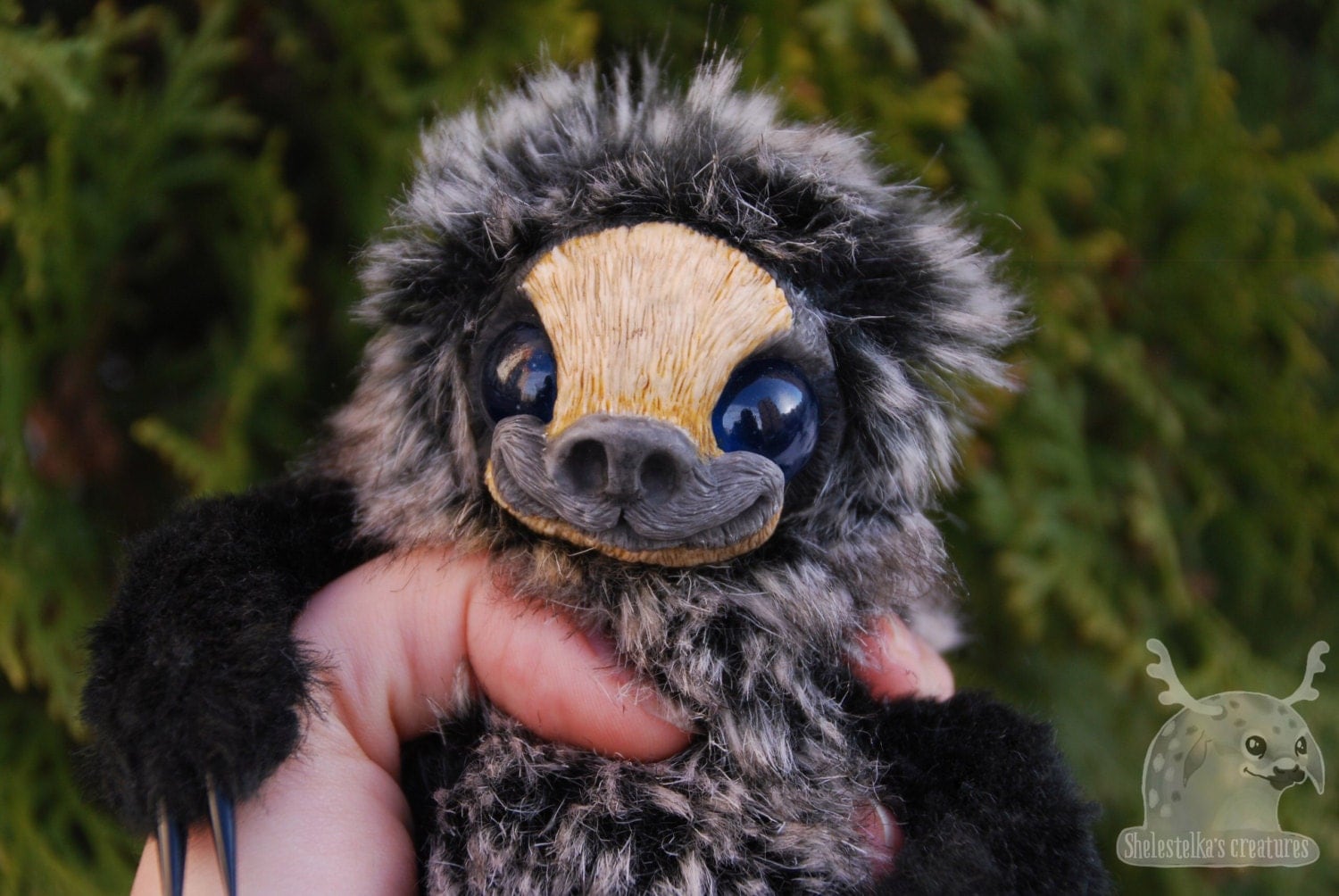 Black sloth by Shelestelkascreature on Etsy