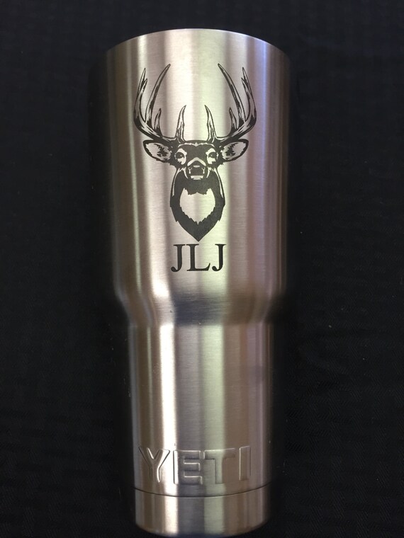 Yeti 30oz Rambler Laser Engraved with Deer and Monogrammed.
