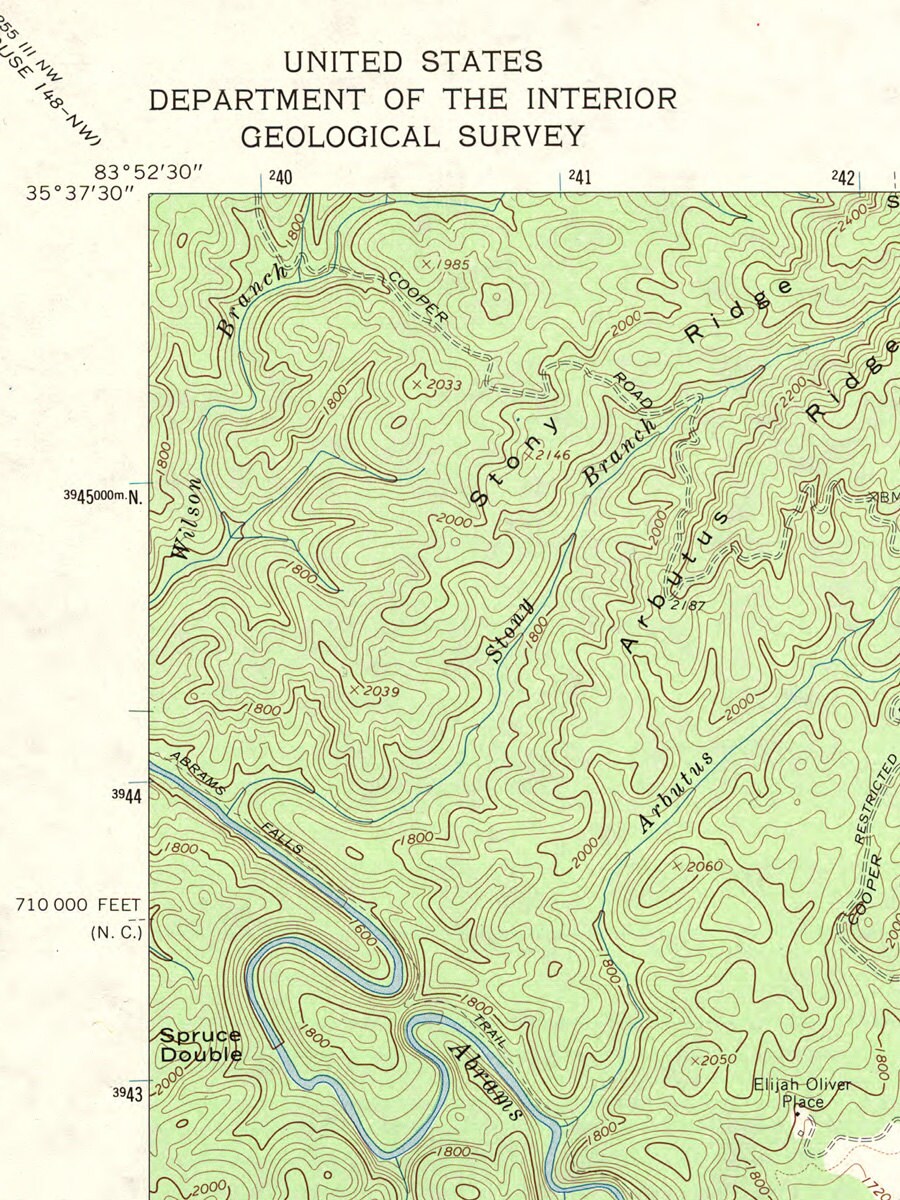 Cades Cove PRINTABLE Map / Great Smoky Mountain National Park