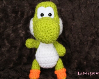 Yoshi-inspired Amigurumi (Dragon, Super Mario, oldschool, games, cute, cool, cute, little, present, birthday, birthday, gift, fesh)