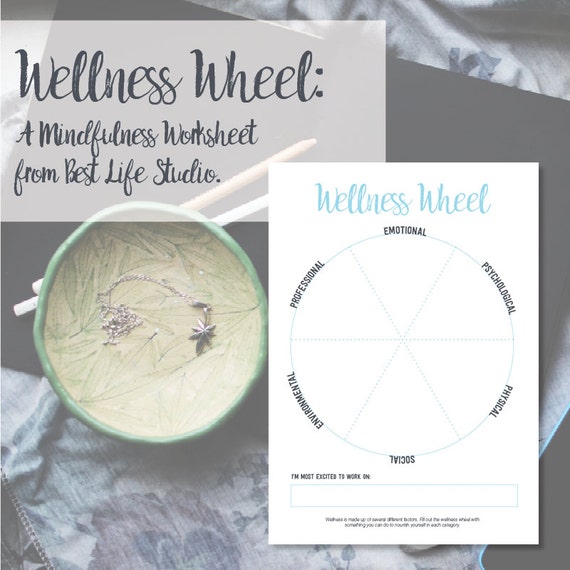 Wellness Wheel worksheet by BestLifeStudio on Etsy