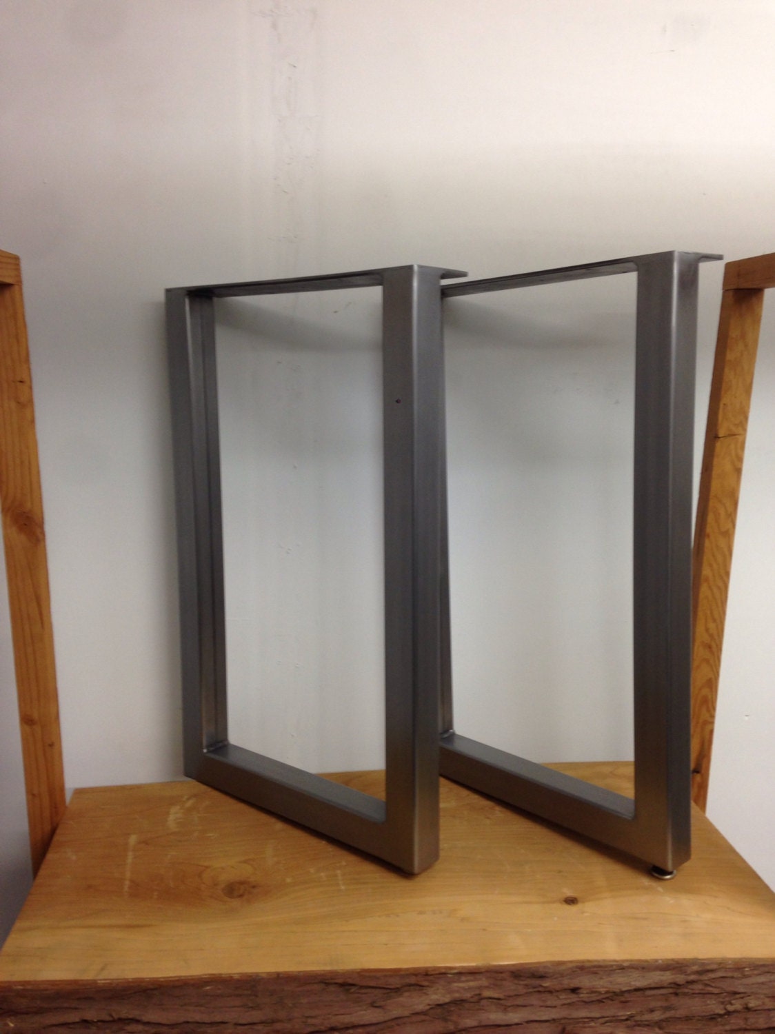 Brushed Metal Table Legs UFrame 2x2 Set of 2