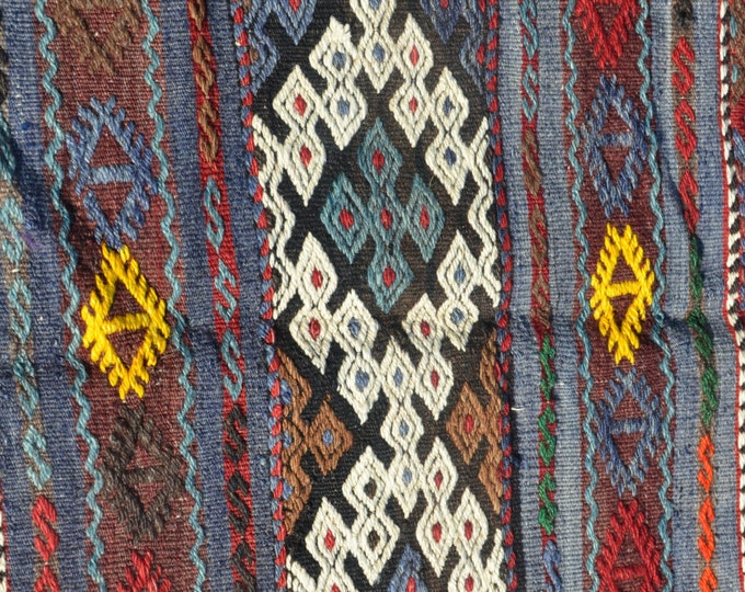CHRISTMAS SALE %7 Embroidery Handknotted Bohemian Turkish Kilim Rug Nomadic Rug