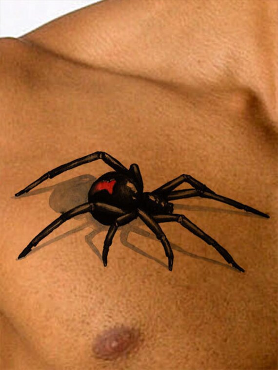 Temporary Tattoo-Black Widow Spider Tattoo-Gifts for