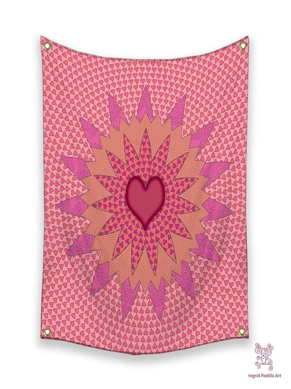 Stars Heart Tapestry Boho Tapestry Pink tapestry Tapestry