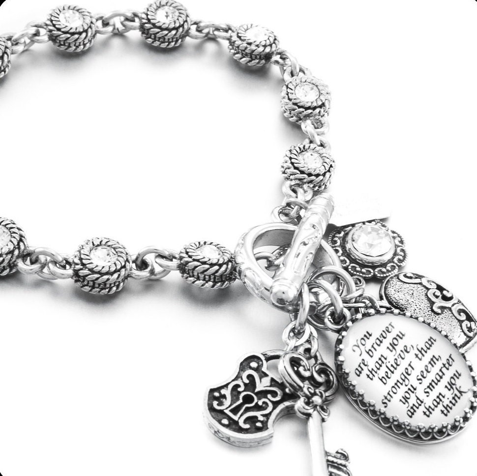 Inspirational Jewelry Jewelry with Quote Crystal Bracelet