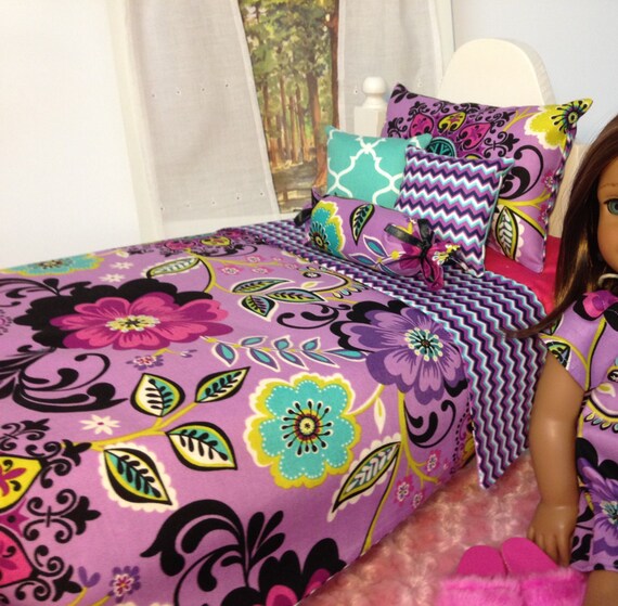 Items similar to Bedding for 18 in Girl Doll 5 or 6pc Set Red Pink