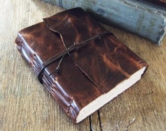 Leather Travel Journal - "THE GOOD TRAVELER" - Lao Tzu quote . Handmade Handbound . dark brown (320pgs)
