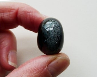 Large Lampwork Focal Bead with Silver Cloud - Silver Lining