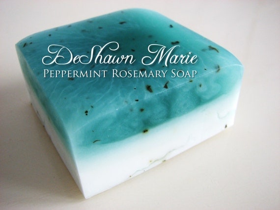SALE SOAP- Peppermint Rosemary Soap - Vegan Soap - Handmade Soap- Soap Gift - Wedding Favors - Soap for Men - Christmas Gift - Mother's Day