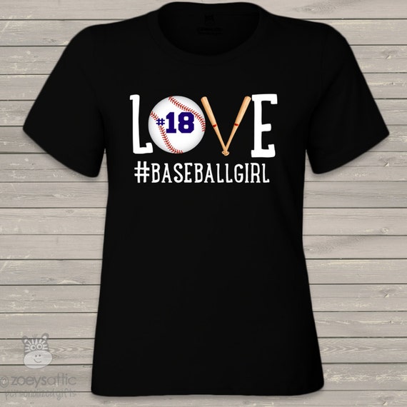 Love baseball crew neck or v-neck DARK Tshirt great gift for