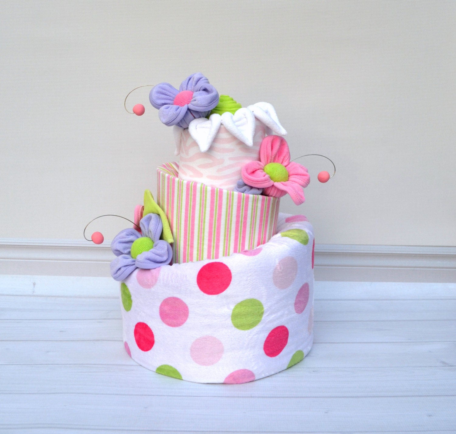 Diaper Cake for Girls Unique Baby Shower by babyblossomco ...