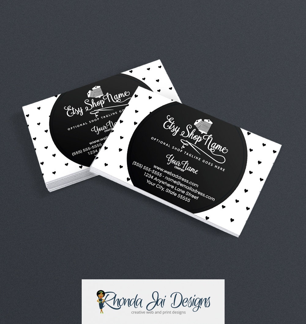 Business Cards For Etsy Shop Business Card Design Sewing