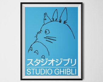 Studio Ghibli Poster Totoro Print My Neighbor Totoro Poster Studio Ghibli Art Japanese Anime Cartoon Digital Print Totoro Wall Art