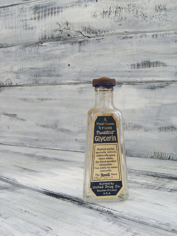 Puretest Glycerin 3 oz Bottle with LabelRexall Drug Store