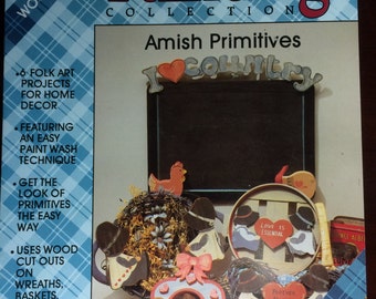 Patterns Plaid's Painting Collection 8265 Amish Primitives Wood Cutout Paint Techniques by Bemby Vintage 1987 1980s 80s pattern