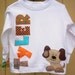 SAMPLE SALE, boys shirt, personalized, dog applique, TYLER name, 3T size long sleeved, boy tshirt, ready to ship