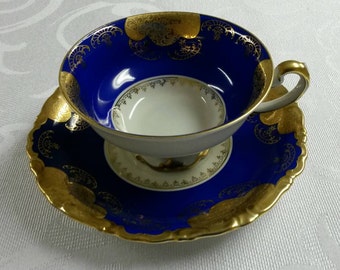 Alka Kunst Tea Cup and Saucer; Western Germany; US Zone; Footed circa 1941-1945- 969