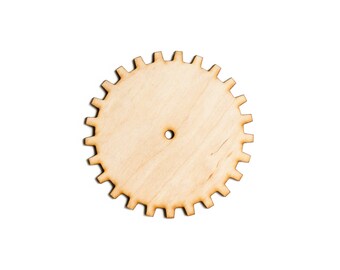Plywood SteamPunk Gears, Craft Gears, Wood Gears, Laser Cut - 1qty - 4 Inch (10.16cm) - Solid Gear -