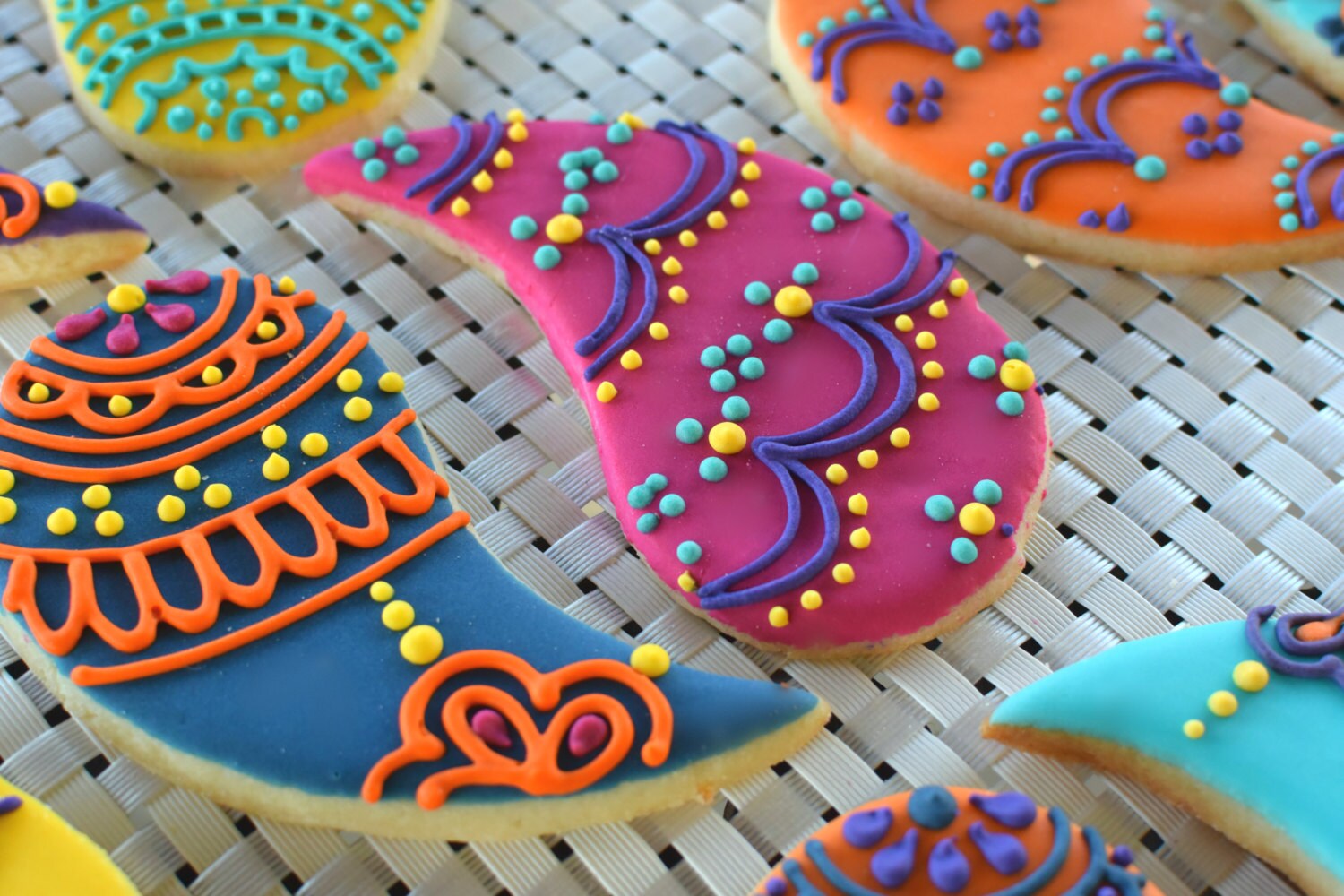 Custom Paisley Lace Sugar Cookies Set of Six