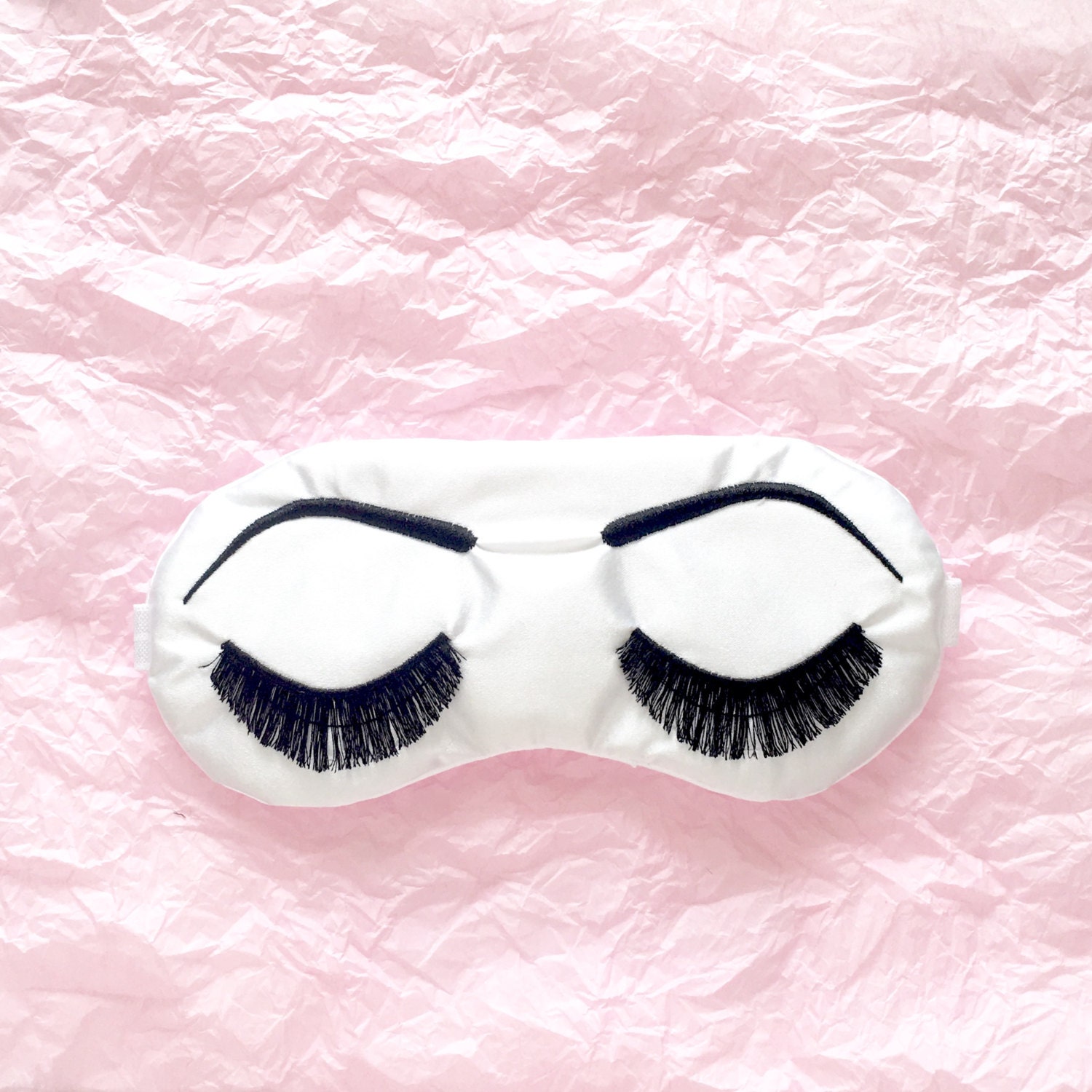 Eyelashes sleep mask WHITE & BLACK Bride to Be