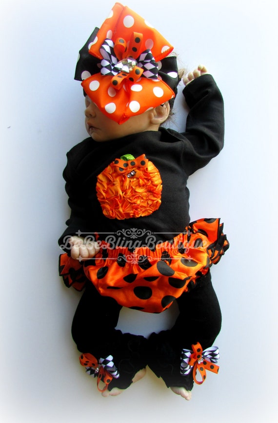 Baby Girl Halloween Costume Outfit Bloomer set Newborn Girl