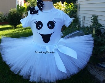 Girl Ghost Costume - Ghost Tutu Outfit - Baby Girl Ghost Costume - Girl Halloween Costume