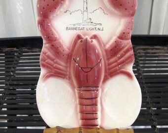 Vintage 70's ceramic lobster spoon rest Barnagat Light, NJ