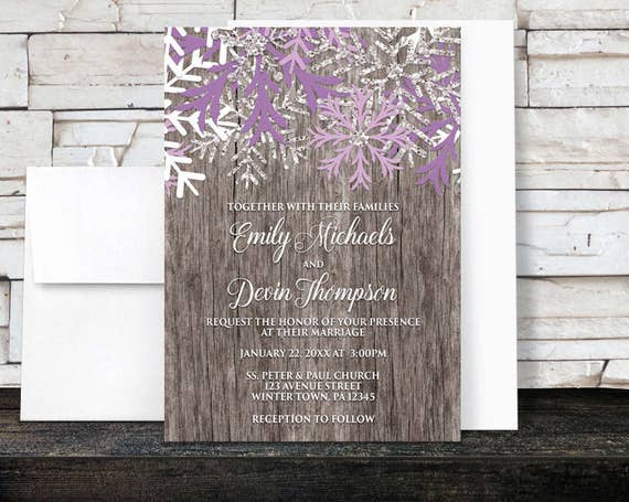 rustic winter wedding invitations