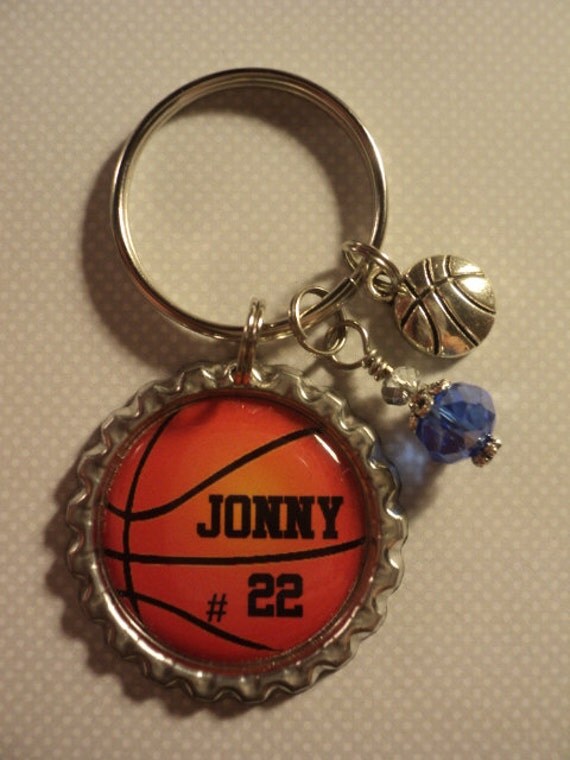 Personalized basketball key chain with charms