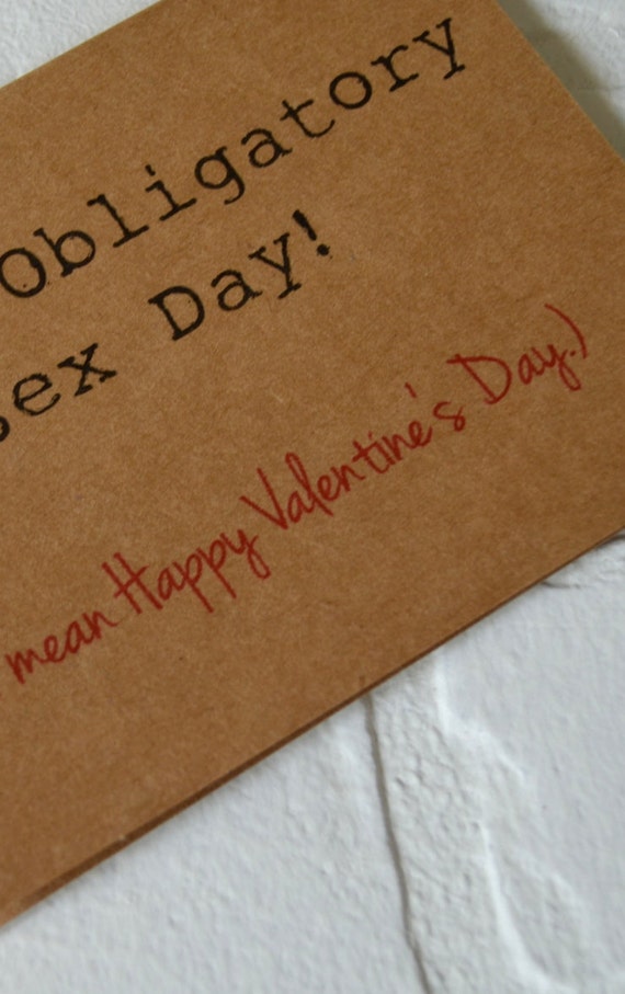 HAPPY OBLIGATORY SEX day Funny Valentines Day card anniversary card funny love cards naughty funny sex cards boyfriend card girlfriend card