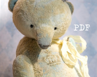 OOAK Artists Teddy Bear pattern, pdf pattern, teddy pattern, teddy bear pattern, plush bear, soft toy pattern