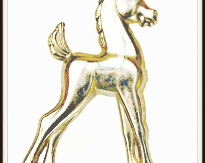 Horse Brooch vintage silver pony equestrian pin