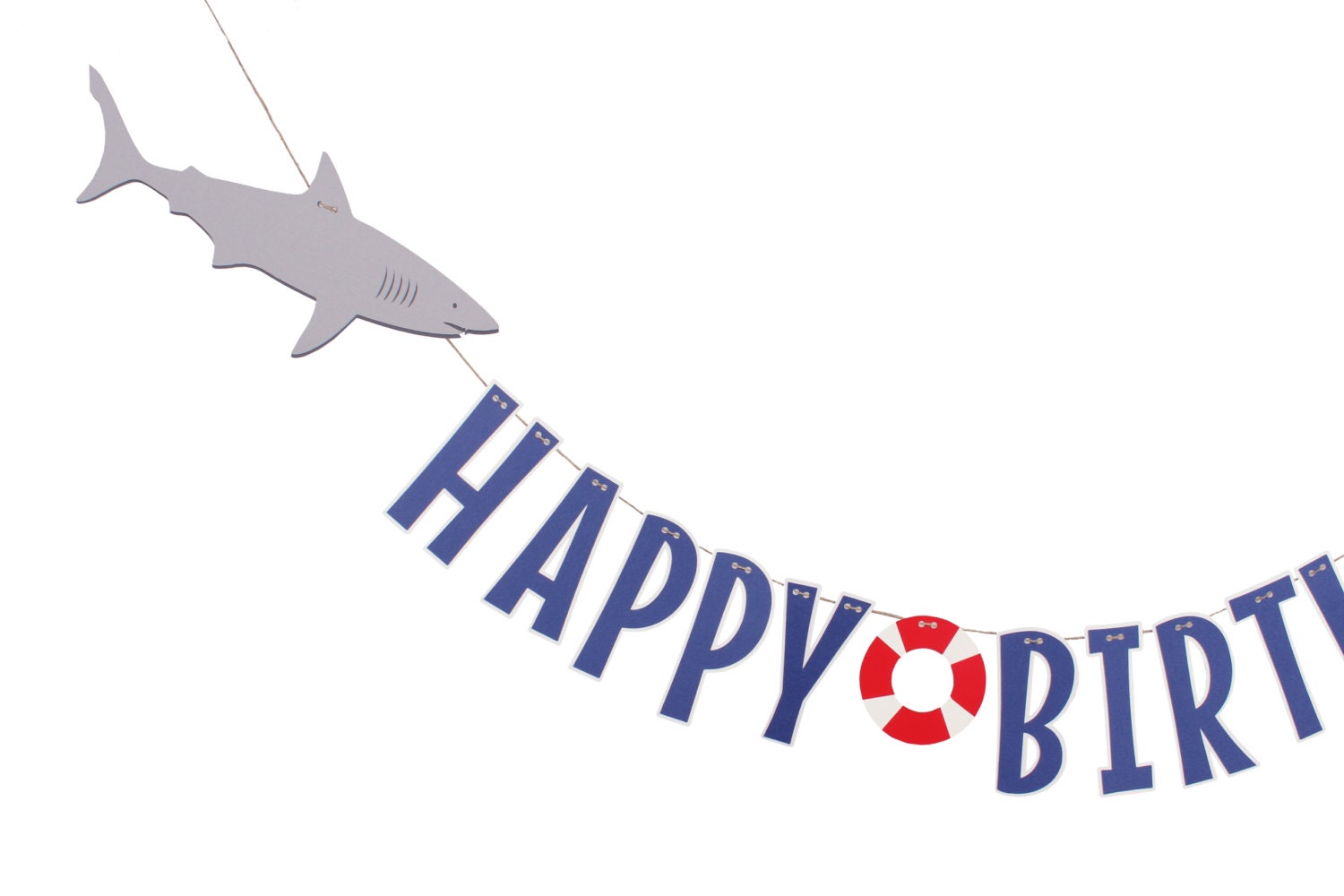 Shark Birthday Banner Happy Birthday Banner Shark Party