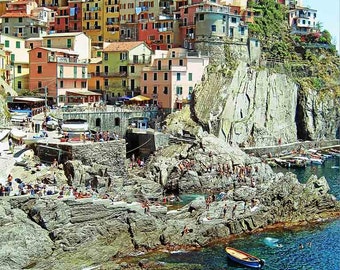Italy Photography - Cinque Terre - Italian Riviera - Beach - Manarola - Colorful - Mediterranean - Fine Art Photograph Print - Home Decor