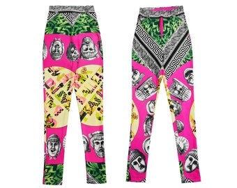 Gianni Versace Couture S/S 1991 Iconic Balletto Teatro Leggings 1990s Vintage US 6-8 Small