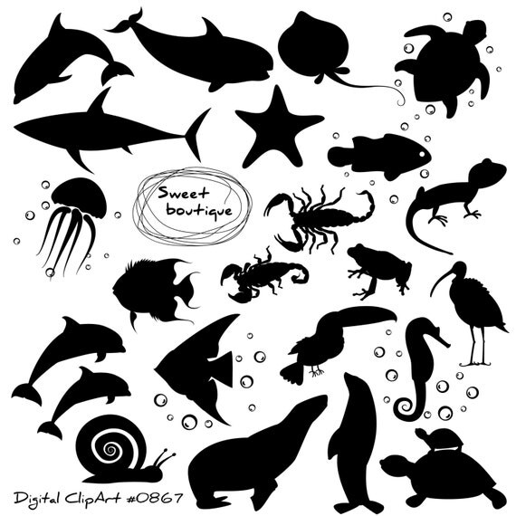Ocean animals clipart Ocean clipart sea clipart nautical