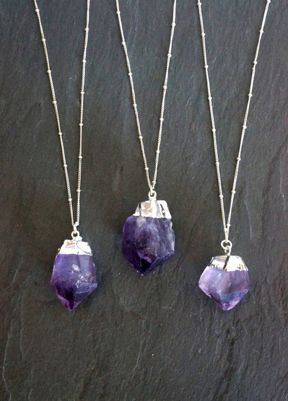 Amethyst Necklace Raw Amethyst Amethyst Crystal Amethyst