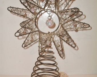 Vintage Wire Star Christmas Tree Topper Atomic Celestial Coil